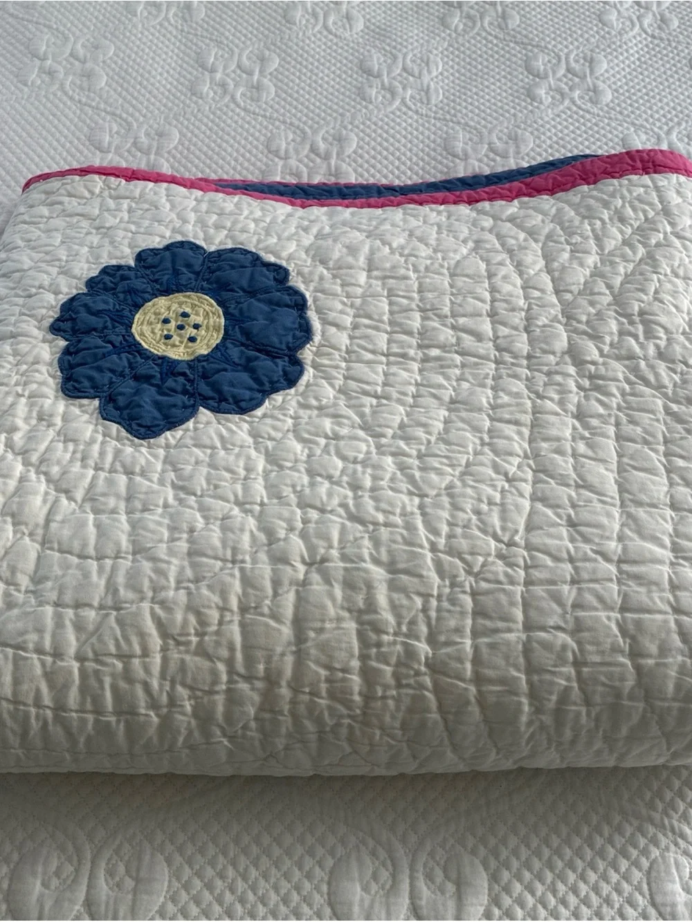 Vintage Pottery Barn Kids Daisy Garden Quilt Twin Reversible 68X84